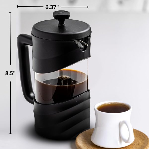 OVENTE French Press Coffee Maker 12 Ounce with Heat Resistant Borosilicate Glass & Stainless Steel 4-Level Filtration System, Portable Cold Brew Coffee Maker for Travel, Camping or Gift, Black FPT12B - Image 16
