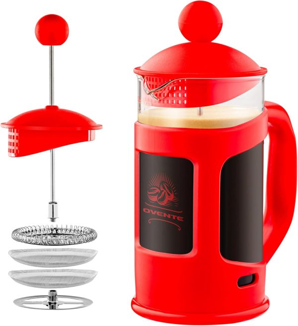 OVENTE French Press Coffee Maker 12 Ounce with Heat Resistant Borosilicate Glass & Stainless Steel 4-Level Filtration System, Portable Cold Brew Coffee Maker for Travel, Camping or Gift, Black FPT12B - Image 37