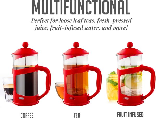 OVENTE French Press Coffee Maker 12 Ounce with Heat Resistant Borosilicate Glass & Stainless Steel 4-Level Filtration System, Portable Cold Brew Coffee Maker for Travel, Camping or Gift, Black FPT12B - Image 41