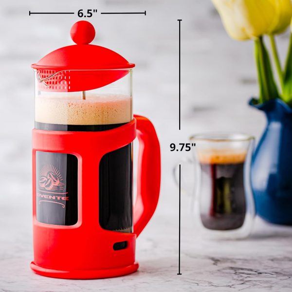 OVENTE French Press Coffee Maker 12 Ounce with Heat Resistant Borosilicate Glass & Stainless Steel 4-Level Filtration System, Portable Cold Brew Coffee Maker for Travel, Camping or Gift, Black FPT12B - Image 42
