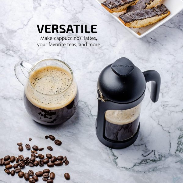 OVENTE French Press Coffee Maker 12 Ounce with Heat Resistant Borosilicate Glass & Stainless Steel 4-Level Filtration System, Portable Cold Brew Coffee Maker for Travel, Camping or Gift, Black FPT12B - Image 50