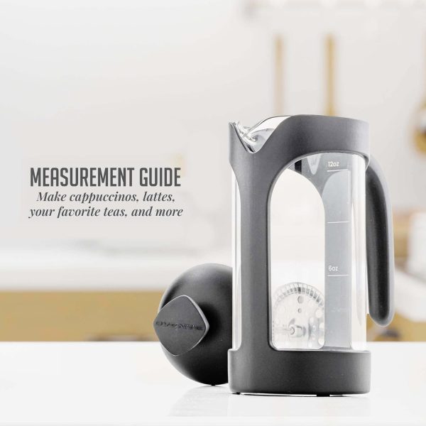 OVENTE French Press Coffee Maker 12 Ounce with Heat Resistant Borosilicate Glass & Stainless Steel 4-Level Filtration System, Portable Cold Brew Coffee Maker for Travel, Camping or Gift, Black FPT12B - Image 51