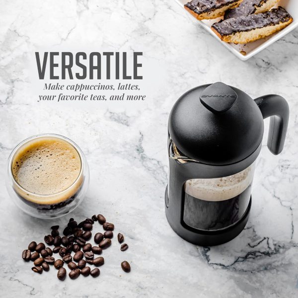 OVENTE French Press Coffee Maker 12 Ounce with Heat Resistant Borosilicate Glass & Stainless Steel 4-Level Filtration System, Portable Cold Brew Coffee Maker for Travel, Camping or Gift, Black FPT12B - Image 59
