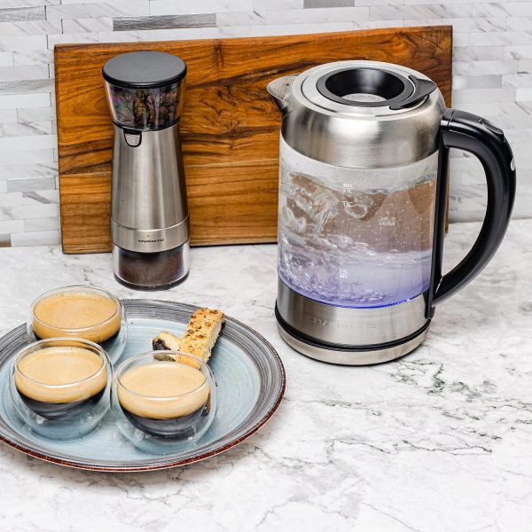 OVENTE 1.7L Electric Kettle and Tea Maker Pot Combo, 1500W BPA Free Water Boiler Heater with Easy to Fill Lid, 27oz Borosilicate Glass Teapot, Removable Stainless Steel Infuser, Silver KG612S + FGK27B - Image 6