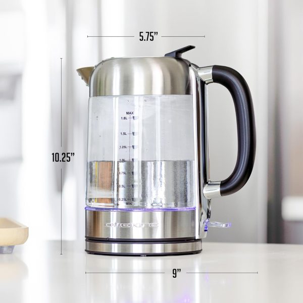 OVENTE 1.7L Electric Kettle and Tea Maker Pot Combo, 1500W BPA Free Water Boiler Heater with Easy to Fill Lid, 27oz Borosilicate Glass Teapot, Removable Stainless Steel Infuser, Silver KG612S + FGK27B - Image 21
