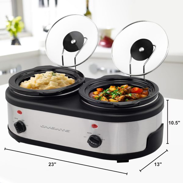 OVENTE Electric Slow Cooker with 3 Cooking Settings, Non-Stick and Dishwasher Safe Stoneware, Stainless Steel Body, Glass Lid, 3.7 Qt Oval Pot for Entrees, Soups, Sauces, Stews & Dips, Silver SLO35ABR - Image 14