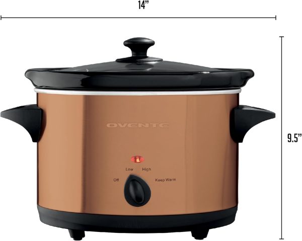 OVENTE Electric Slow Cooker with 3 Cooking Settings, Non-Stick and Dishwasher Safe Stoneware, Stainless Steel Body, Glass Lid, 3.7 Qt Oval Pot for Entrees, Soups, Sauces, Stews & Dips, Silver SLO35ABR - Image 21