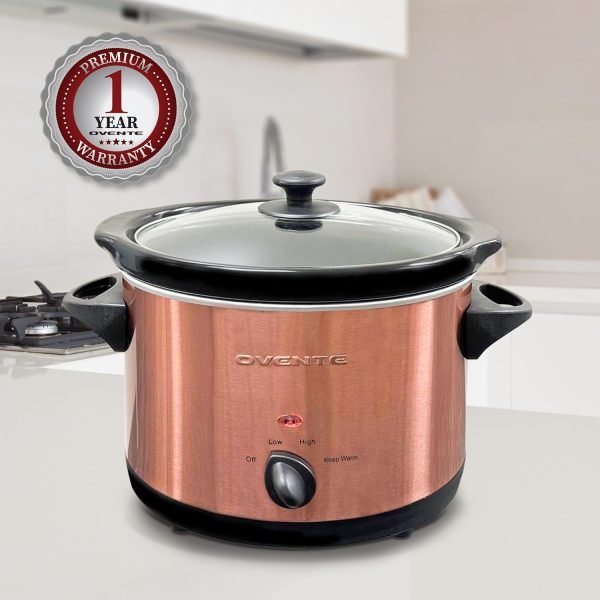 OVENTE Electric Slow Cooker with 3 Cooking Settings, Non-Stick and Dishwasher Safe Stoneware, Stainless Steel Body, Glass Lid, 3.7 Qt Oval Pot for Entrees, Soups, Sauces, Stews & Dips, Silver SLO35ABR - Image 22
