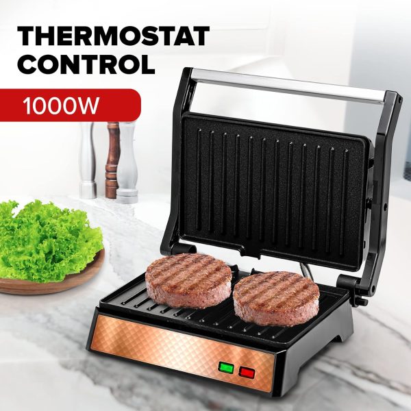 OVENTE Electric Panini Press Sandwich Maker, 1500W Indoor Grill with Non-Stick Coated Plates, Temperature Control & Removable Drip Tray, Opens 180 Degrees to Fit Any Type/Size of Food, Silver GP1861BR - Image 18
