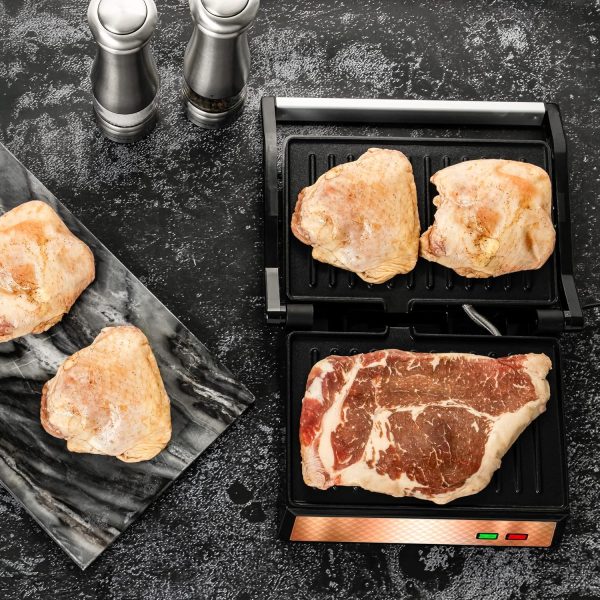 OVENTE Electric Panini Press Sandwich Maker, 1500W Indoor Grill with Non-Stick Coated Plates, Temperature Control & Removable Drip Tray, Opens 180 Degrees to Fit Any Type/Size of Food, Silver GP1861BR - Image 21