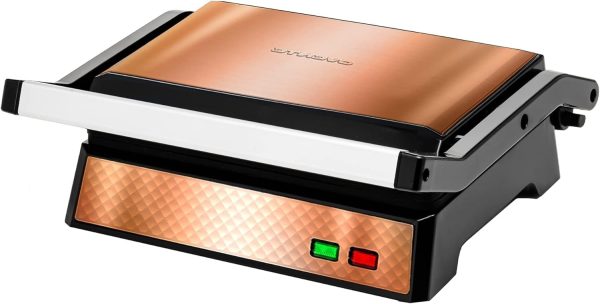 OVENTE Electric Panini Press Sandwich Maker, 1500W Indoor Grill with Non-Stick Coated Plates, Temperature Control & Removable Drip Tray, Opens 180 Degrees to Fit Any Type/Size of Food, Silver GP1861BR - Image 23