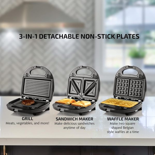 OVENTE Electric Panini Press Sandwich Maker, 1500W Indoor Grill with Non-Stick Coated Plates, Temperature Control & Removable Drip Tray, Opens 180 Degrees to Fit Any Type/Size of Food, Silver GP1861BR - Image 34