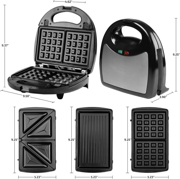OVENTE Electric Panini Press Sandwich Maker, 1500W Indoor Grill with Non-Stick Coated Plates, Temperature Control & Removable Drip Tray, Opens 180 Degrees to Fit Any Type/Size of Food, Silver GP1861BR - Image 38