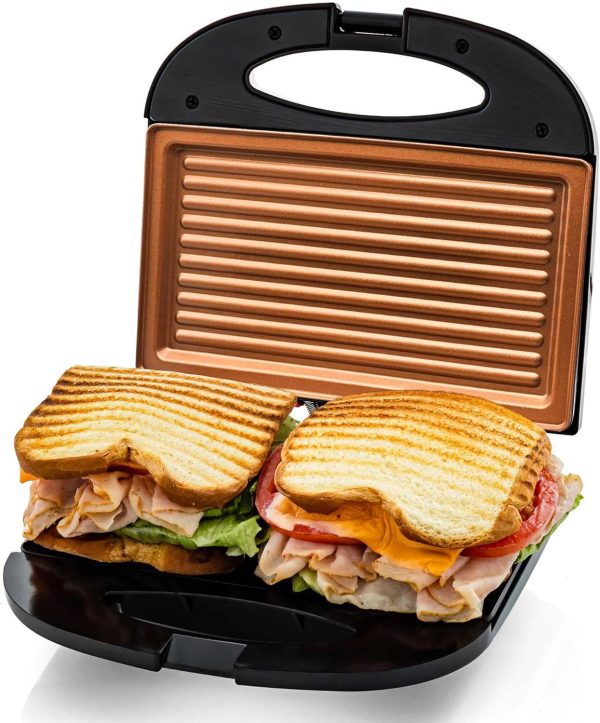 OVENTE Electric Panini Press Sandwich Maker, 1500W Indoor Grill with Non-Stick Coated Plates, Temperature Control & Removable Drip Tray, Opens 180 Degrees to Fit Any Type/Size of Food, Silver GP1861BR - Image 42