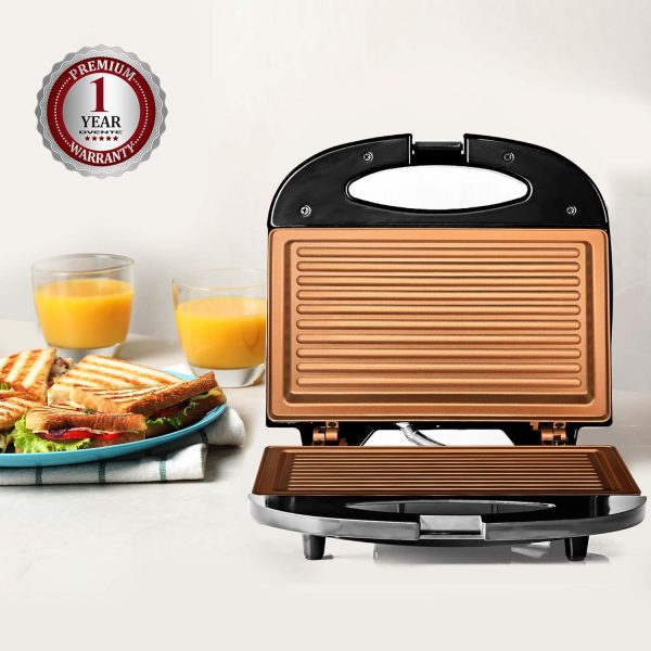 OVENTE Electric Panini Press Sandwich Maker, 1500W Indoor Grill with Non-Stick Coated Plates, Temperature Control & Removable Drip Tray, Opens 180 Degrees to Fit Any Type/Size of Food, Silver GP1861BR - Image 47