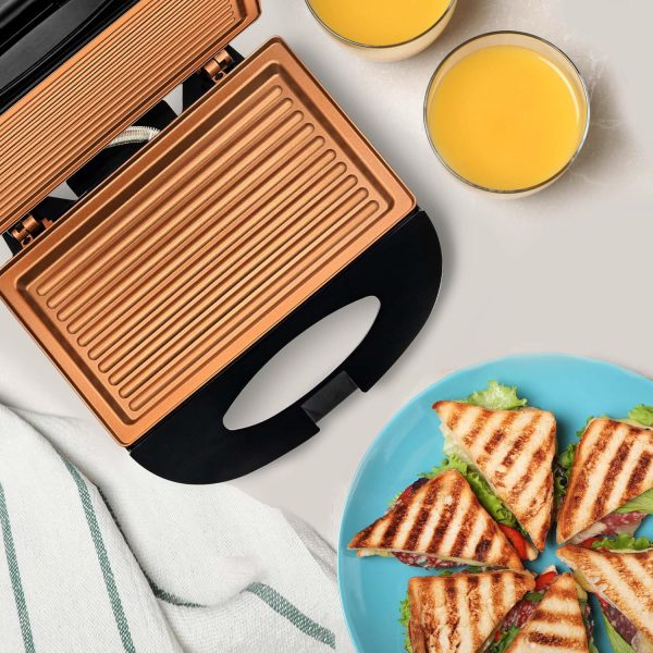 OVENTE Electric Panini Press Sandwich Maker, 1500W Indoor Grill with Non-Stick Coated Plates, Temperature Control & Removable Drip Tray, Opens 180 Degrees to Fit Any Type/Size of Food, Silver GP1861BR - Image 48
