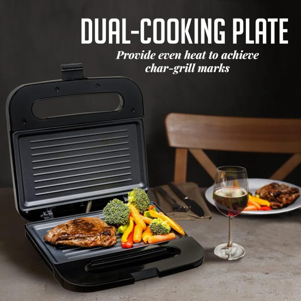 OVENTE Electric Panini Press Sandwich Maker, 1500W Indoor Grill with Non-Stick Coated Plates, Temperature Control & Removable Drip Tray, Opens 180 Degrees to Fit Any Type/Size of Food, Silver GP1861BR - Image 52
