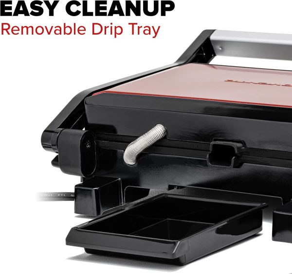 OVENTE Electric Panini Press Sandwich Maker, 1500W Indoor Grill with Non-Stick Coated Plates, Temperature Control & Removable Drip Tray, Opens 180 Degrees to Fit Any Type/Size of Food, Silver GP1861BR - Image 62