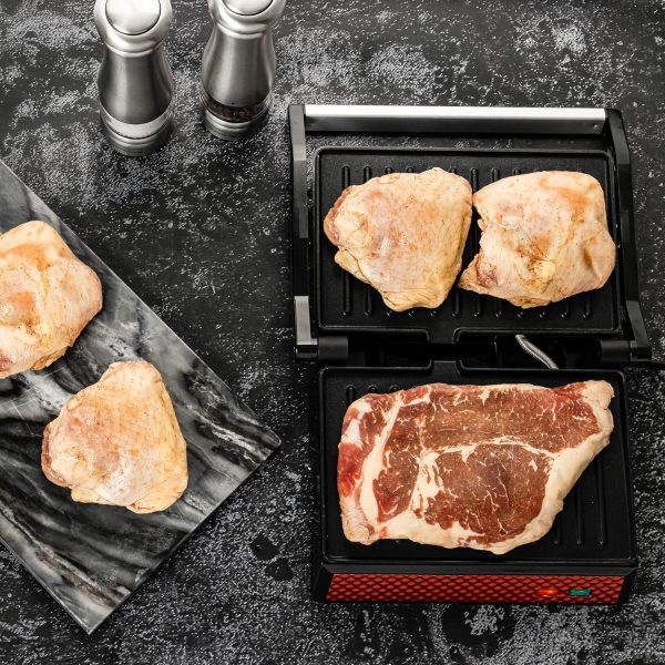 OVENTE Electric Panini Press Sandwich Maker, 1500W Indoor Grill with Non-Stick Coated Plates, Temperature Control & Removable Drip Tray, Opens 180 Degrees to Fit Any Type/Size of Food, Silver GP1861BR - Image 63