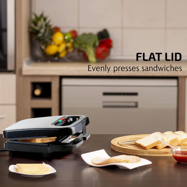 OVENTE Electric Panini Press Sandwich Maker, 1500W Indoor Grill with Non-Stick Coated Plates, Temperature Control & Removable Drip Tray, Opens 180 Degrees to Fit Any Type/Size of Food, Silver GP1861BR - Image 70