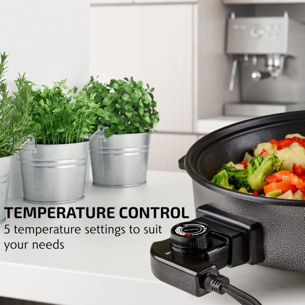 OVENTE 12 Inch Electric Skillet and Frying Pan with Nonstick Coating, 1400W Power, Adjustable Temperature Control, Tempered Glass Lid with Vent and Cool Touch Handles, Copper SK11112CO - Image 13