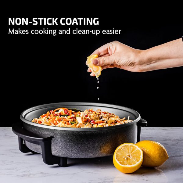 OVENTE 12 Inch Electric Skillet and Frying Pan with Nonstick Coating, 1400W Power, Adjustable Temperature Control, Tempered Glass Lid with Vent and Cool Touch Handles, Copper SK11112CO - Image 14
