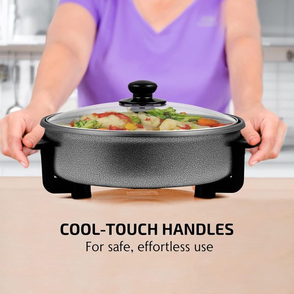 OVENTE 12 Inch Electric Skillet and Frying Pan with Nonstick Coating, 1400W Power, Adjustable Temperature Control, Tempered Glass Lid with Vent and Cool Touch Handles, Copper SK11112CO - Image 16