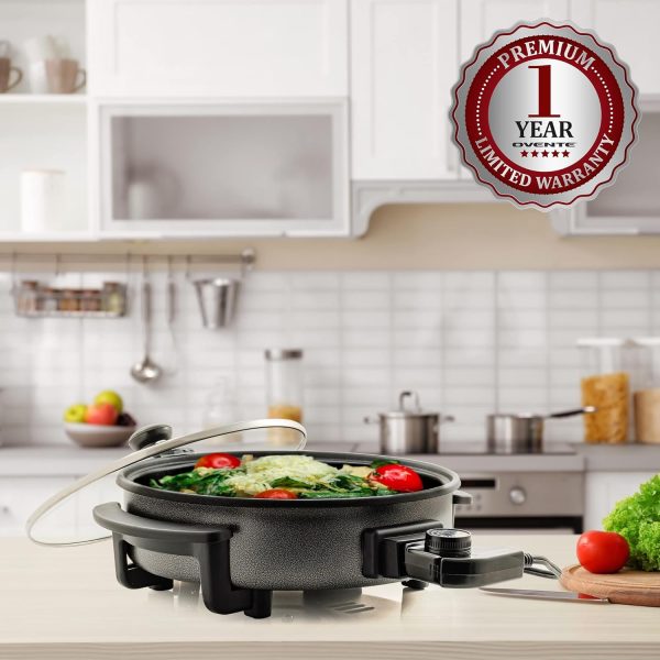 OVENTE 12 Inch Electric Skillet and Frying Pan with Nonstick Coating, 1400W Power, Adjustable Temperature Control, Tempered Glass Lid with Vent and Cool Touch Handles, Copper SK11112CO - Image 17