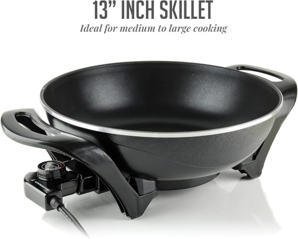 OVENTE 12 Inch Electric Skillet and Frying Pan with Nonstick Coating, 1400W Power, Adjustable Temperature Control, Tempered Glass Lid with Vent and Cool Touch Handles, Copper SK11112CO - Image 20