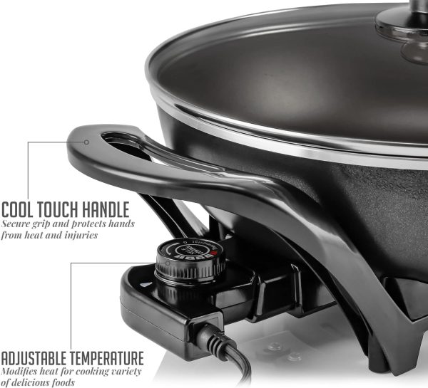 OVENTE 12 Inch Electric Skillet and Frying Pan with Nonstick Coating, 1400W Power, Adjustable Temperature Control, Tempered Glass Lid with Vent and Cool Touch Handles, Copper SK11112CO - Image 23