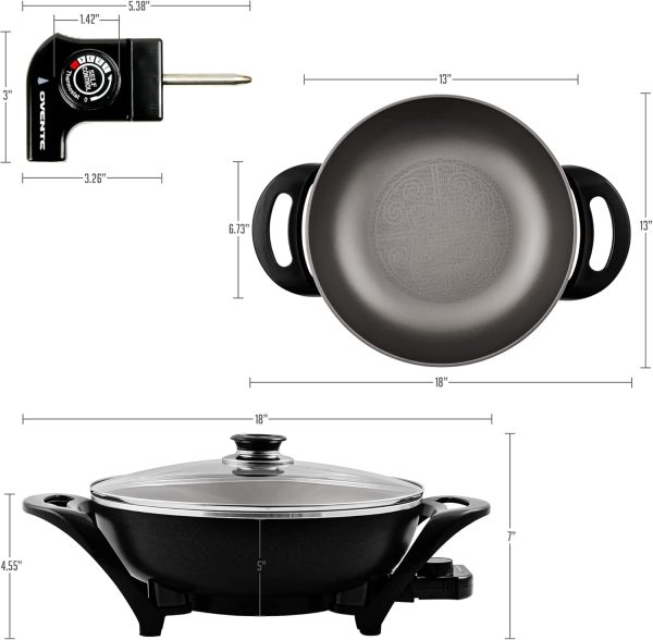 OVENTE 12 Inch Electric Skillet and Frying Pan with Nonstick Coating, 1400W Power, Adjustable Temperature Control, Tempered Glass Lid with Vent and Cool Touch Handles, Copper SK11112CO - Image 24