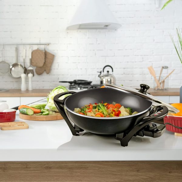 OVENTE 12 Inch Electric Skillet and Frying Pan with Nonstick Coating, 1400W Power, Adjustable Temperature Control, Tempered Glass Lid with Vent and Cool Touch Handles, Copper SK11112CO - Image 26