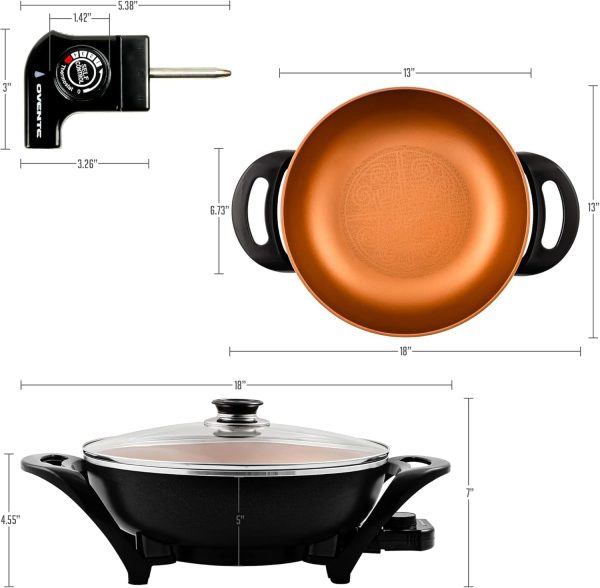 OVENTE 12 Inch Electric Skillet and Frying Pan with Nonstick Coating, 1400W Power, Adjustable Temperature Control, Tempered Glass Lid with Vent and Cool Touch Handles, Copper SK11112CO - Image 31
