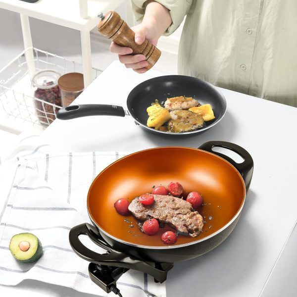 OVENTE 12 Inch Electric Skillet and Frying Pan with Nonstick Coating, 1400W Power, Adjustable Temperature Control, Tempered Glass Lid with Vent and Cool Touch Handles, Copper SK11112CO - Image 36