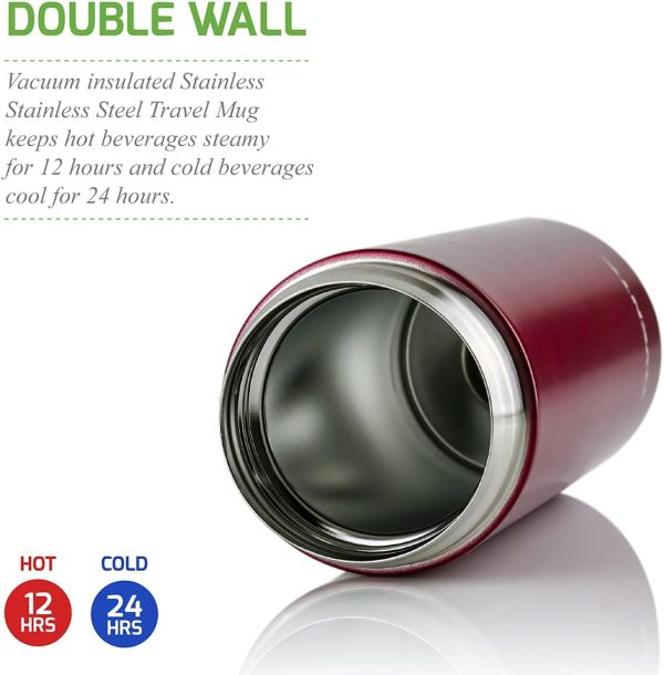Ovente Stainless Steel Vacuum Insulated Coffee Water Mug, 16 oz Portable Double Wall Handheld Tumbler with Tea Infuser, BPA-Free Spill Proof Travel Friendly for Hot Cold Beverage, Gunmetal MSA16G - Image 10