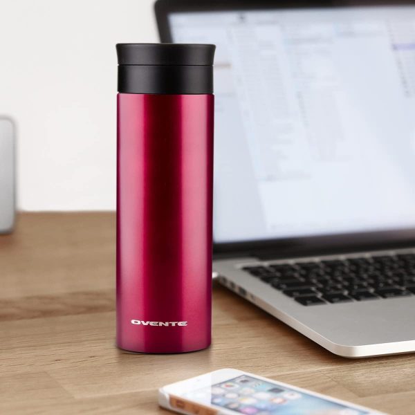 Ovente Stainless Steel Vacuum Insulated Coffee Water Mug, 16 oz Portable Double Wall Handheld Tumbler with Tea Infuser, BPA-Free Spill Proof Travel Friendly for Hot Cold Beverage, Gunmetal MSA16G - Image 12