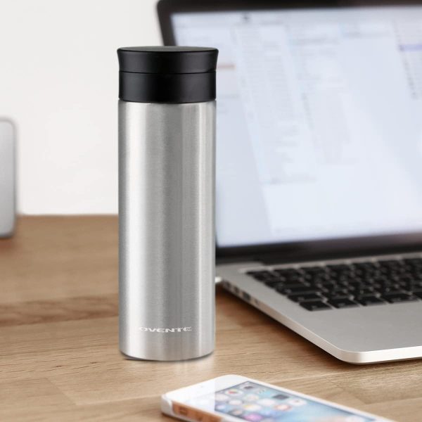 Ovente Stainless Steel Vacuum Insulated Coffee Water Mug, 16 oz Portable Double Wall Handheld Tumbler with Tea Infuser, BPA-Free Spill Proof Travel Friendly for Hot Cold Beverage, Gunmetal MSA16G - Image 19