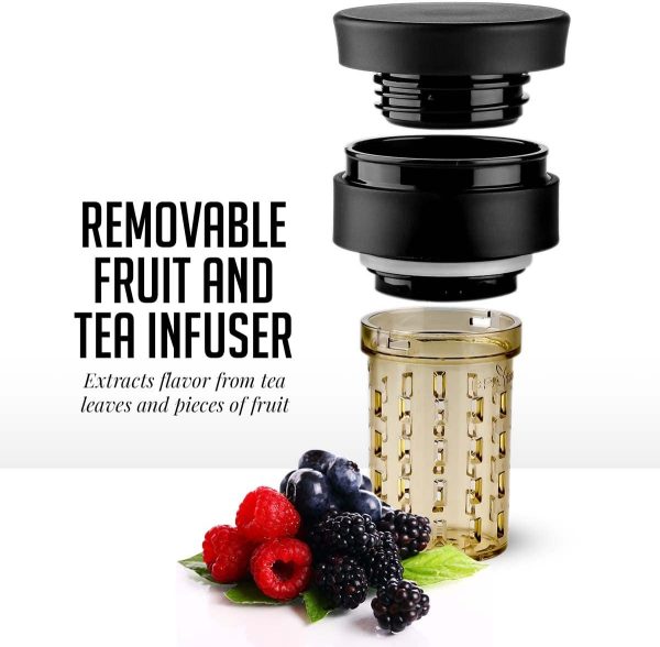 Ovente Stainless Steel Vacuum Insulated Coffee Water Mug, 16 oz Portable Double Wall Handheld Tumbler with Tea Infuser, BPA-Free Spill Proof Travel Friendly for Hot Cold Beverage, Gunmetal MSA16G - Image 24