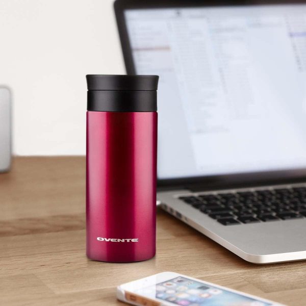 Ovente Stainless Steel Vacuum Insulated Coffee Water Mug, 16 oz Portable Double Wall Handheld Tumbler with Tea Infuser, BPA-Free Spill Proof Travel Friendly for Hot Cold Beverage, Gunmetal MSA16G - Image 27