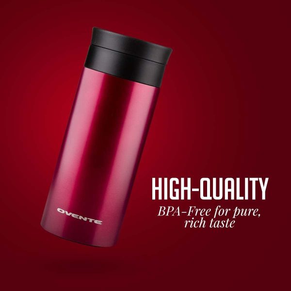 Ovente Stainless Steel Vacuum Insulated Coffee Water Mug, 16 oz Portable Double Wall Handheld Tumbler with Tea Infuser, BPA-Free Spill Proof Travel Friendly for Hot Cold Beverage, Gunmetal MSA16G - Image 30