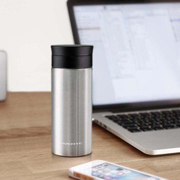 Ovente Stainless Steel Vacuum Insulated Coffee Water Mug, 16 oz Portable Double Wall Handheld Tumbler with Tea Infuser, BPA-Free Spill Proof Travel Friendly for Hot Cold Beverage, Gunmetal MSA16G - Image 35