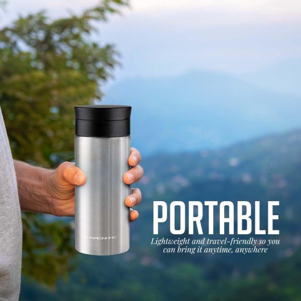 Ovente Stainless Steel Vacuum Insulated Coffee Water Mug, 16 oz Portable Double Wall Handheld Tumbler with Tea Infuser, BPA-Free Spill Proof Travel Friendly for Hot Cold Beverage, Gunmetal MSA16G - Image 37