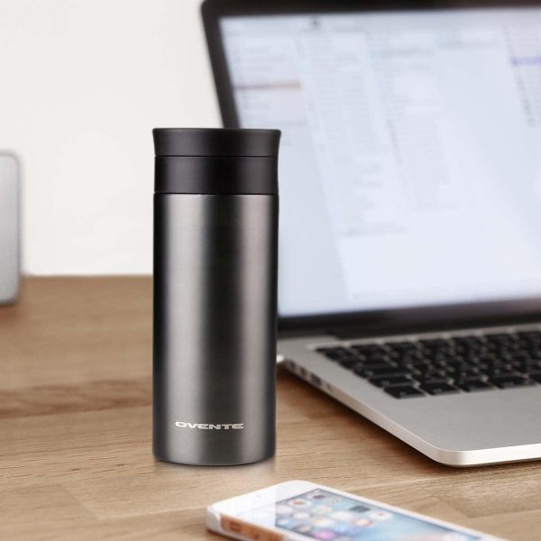 Ovente Stainless Steel Vacuum Insulated Coffee Water Mug, 16 oz Portable Double Wall Handheld Tumbler with Tea Infuser, BPA-Free Spill Proof Travel Friendly for Hot Cold Beverage, Gunmetal MSA16G - Image 43