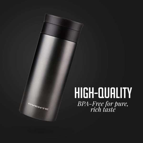 Ovente Stainless Steel Vacuum Insulated Coffee Water Mug, 16 oz Portable Double Wall Handheld Tumbler with Tea Infuser, BPA-Free Spill Proof Travel Friendly for Hot Cold Beverage, Gunmetal MSA16G - Image 46